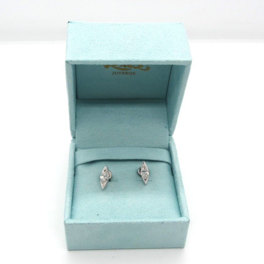 Pendientes de oro blanco con brillantes 0,8 ct - Image 4