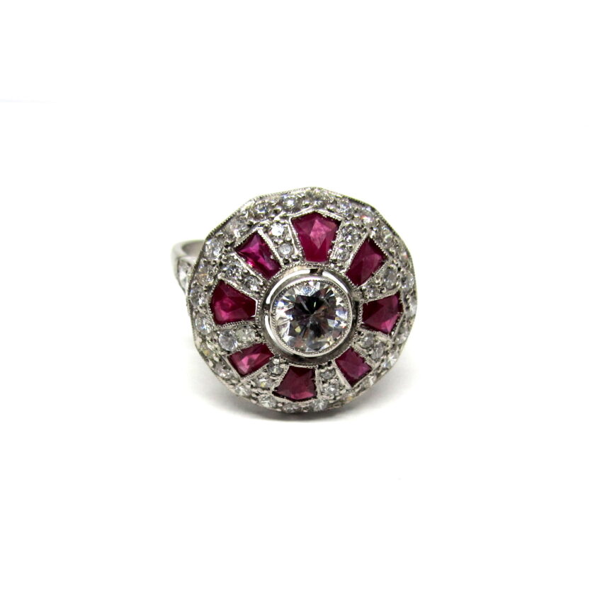 Sortija diamantes y Rubis