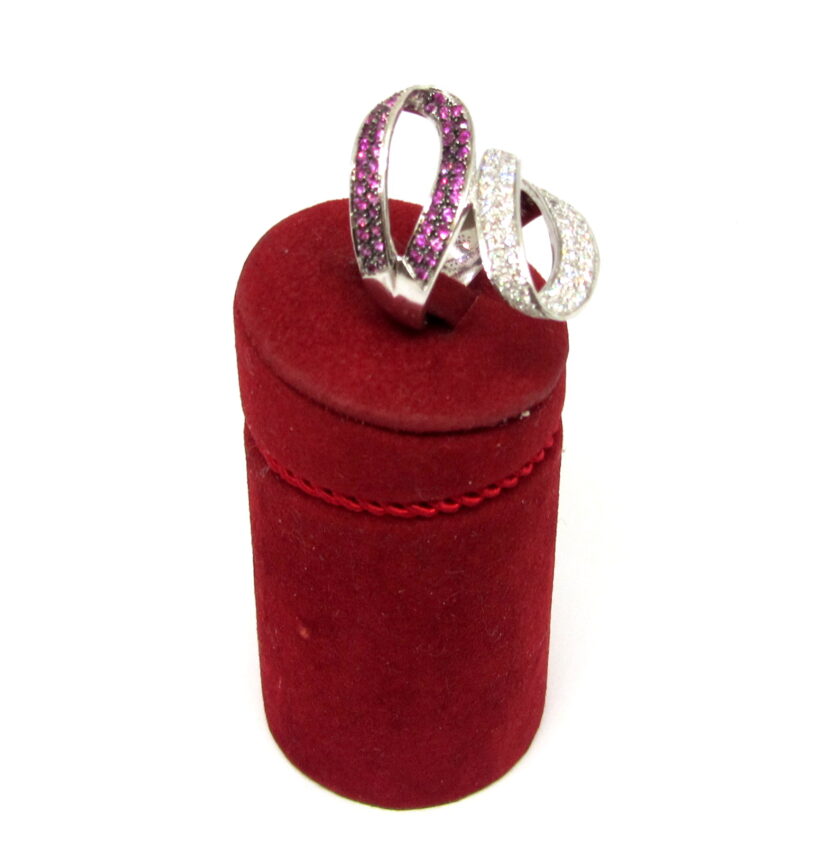 Sortija Tu y YO con zafiros rosas y diamantes - Image 9