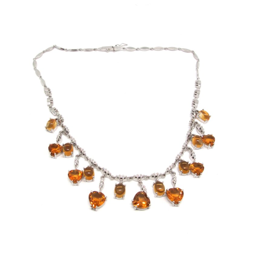 Gargantilla diamantes y citrinos