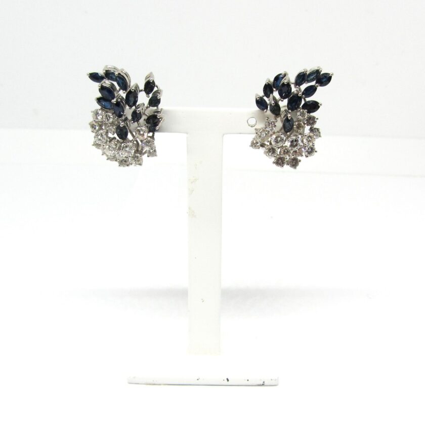 Pendientes diamantes y zafiros - Image 5