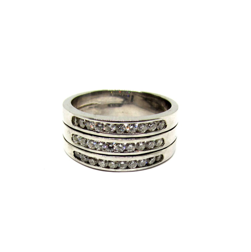 Sortija Oro y Filas de Diamantes - Image 2