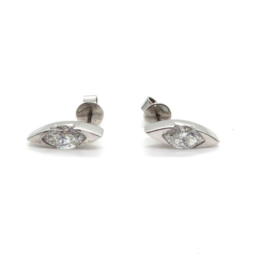 Pendientes de oro blanco con brillantes 0,8 ct