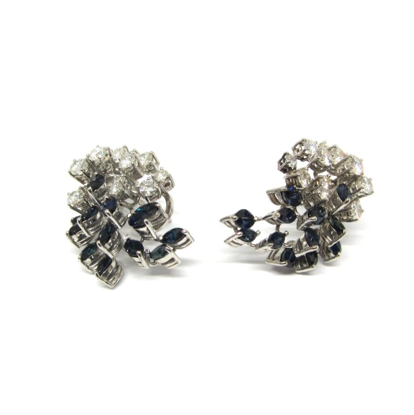 Pendientes diamantes y zafiros - Image 4