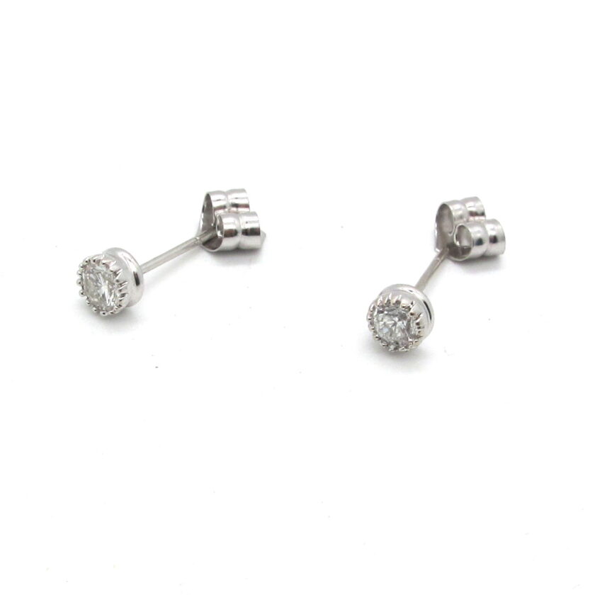Pendientes de oro blanco con diamantes 0,25ct - Image 3