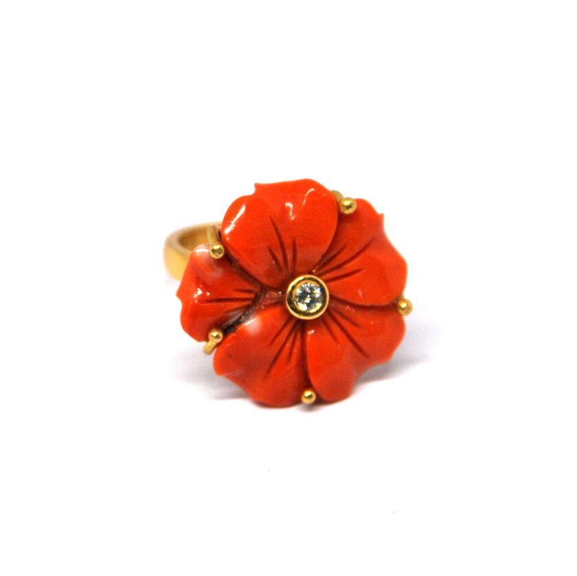 Sortija Coral en Oro Amarillo