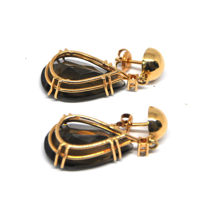 Pendientes Lágrima Cuarzo Ahumado - Image 3