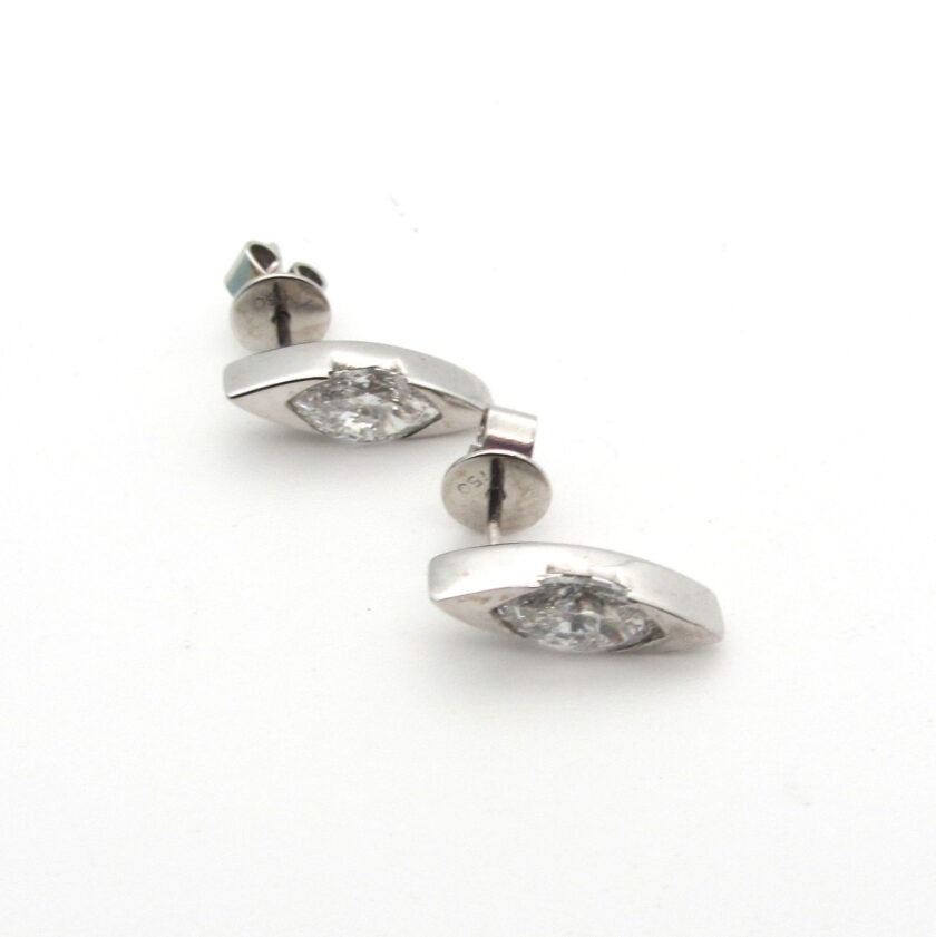 Pendientes de oro blanco con brillantes 0,8 ct - Image 2