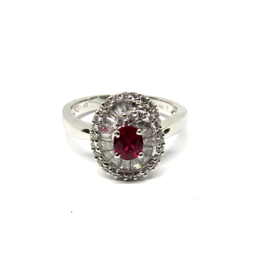 Sortija rubi y diamantes