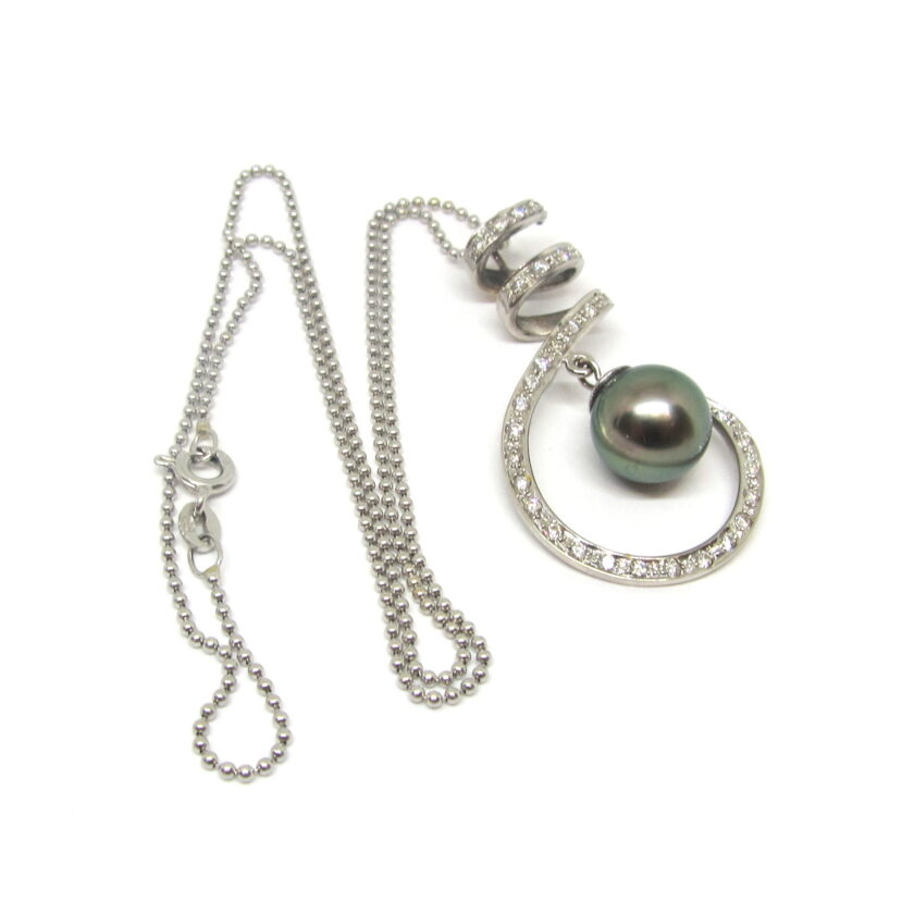 Collar con Perla Tahiti y Brillantes - Image 3