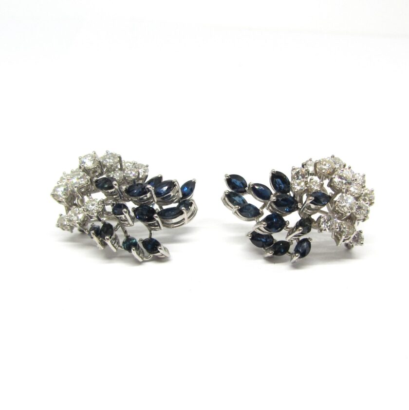 Pendientes diamantes y zafiros - Image 2
