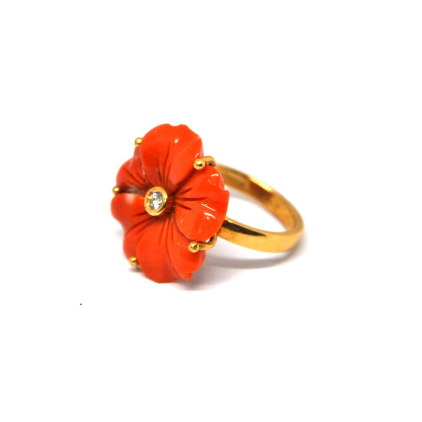 Sortija Coral en Oro Amarillo - Image 3