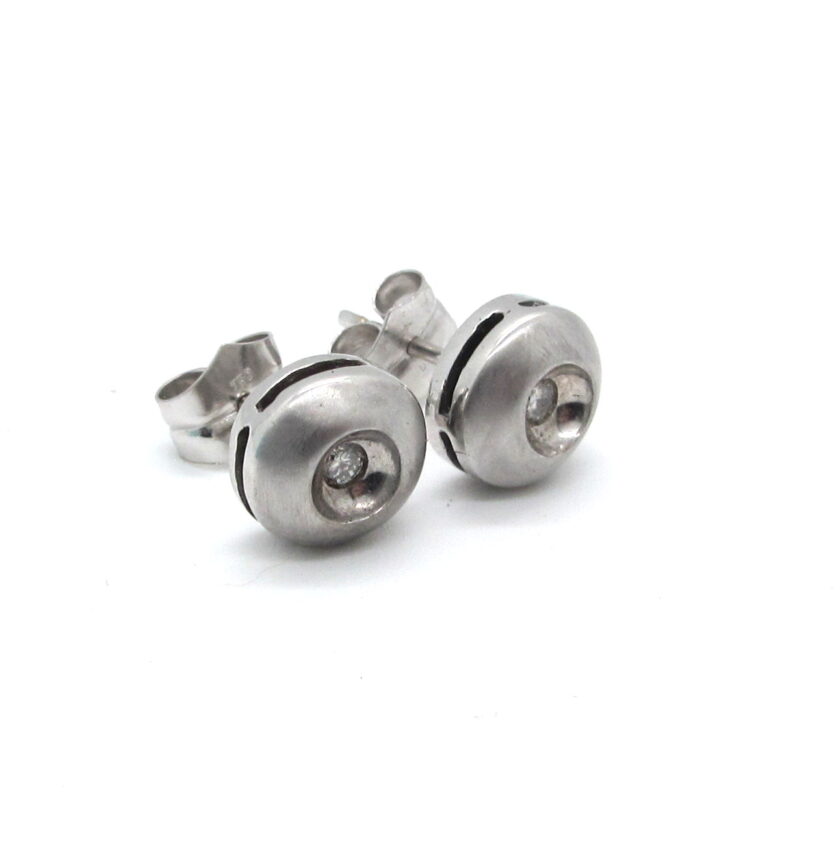Pendientes de oro blanco con brillantes 0,05 ct - Image 3