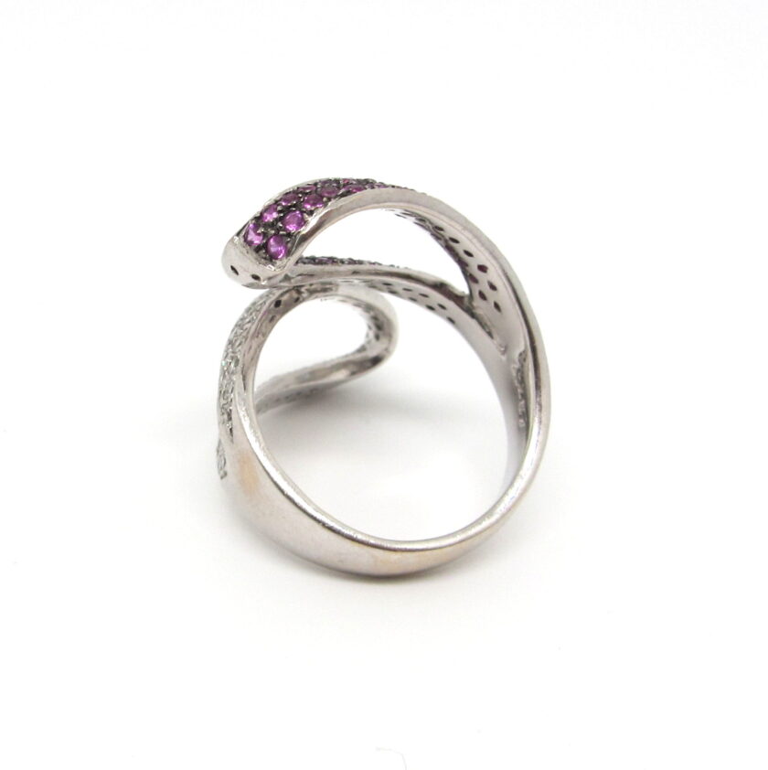 Sortija Tu y YO con zafiros rosas y diamantes - Image 4