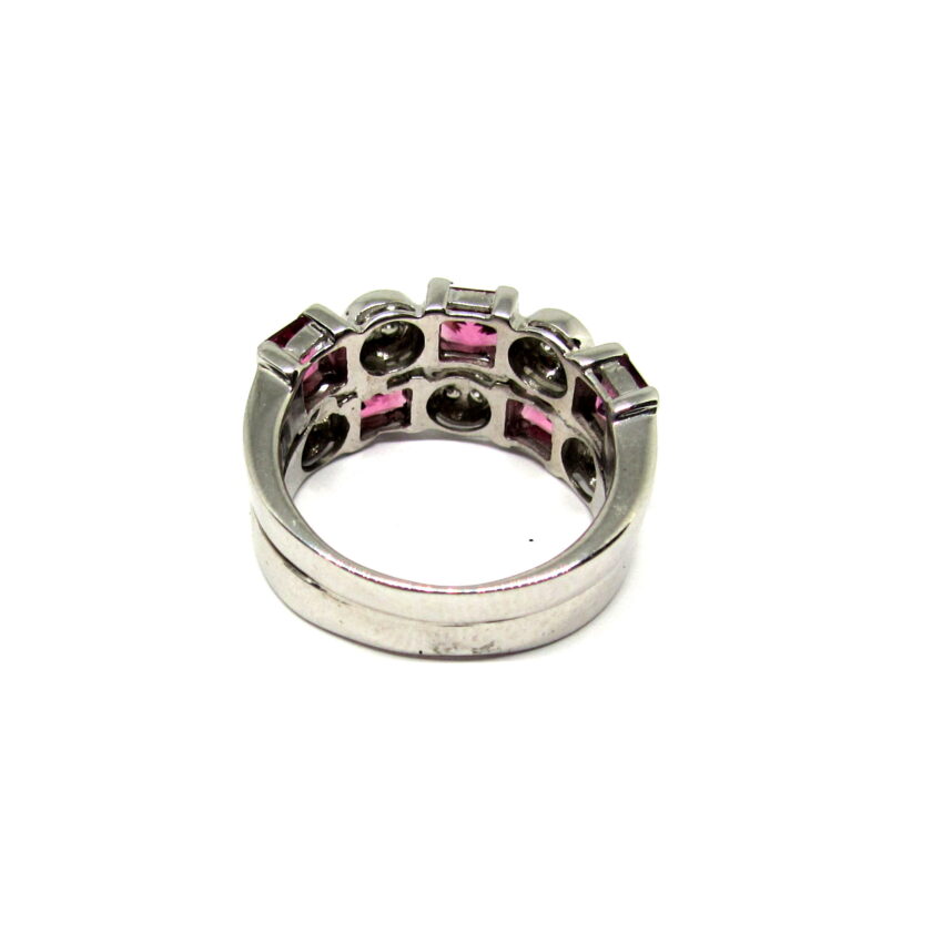 Sortija con Diamantes y Piedras Rosas - Image 4