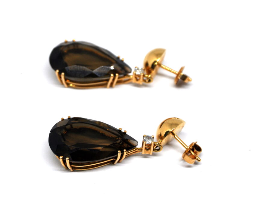 Pendientes Lágrima Cuarzo Ahumado - Image 6