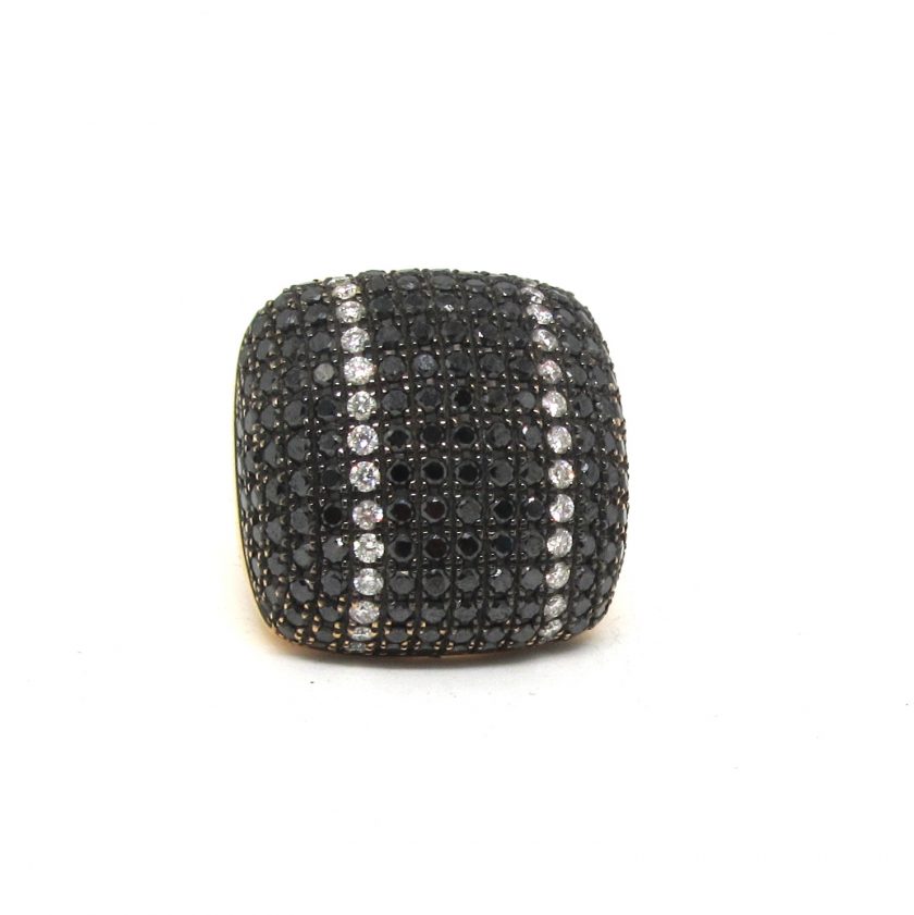 Sortija pesavento en oro amarillo con diamantes negros - Image 3