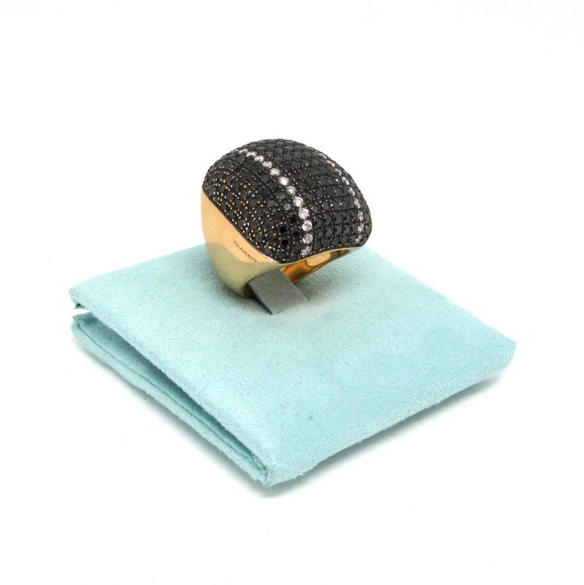 Sortija pesavento en oro amarillo con diamantes negros - Image 5