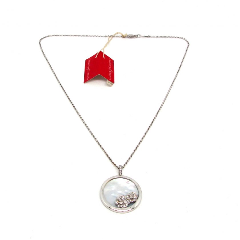 Collar Carrera y Carrera con Flor de Brillantes