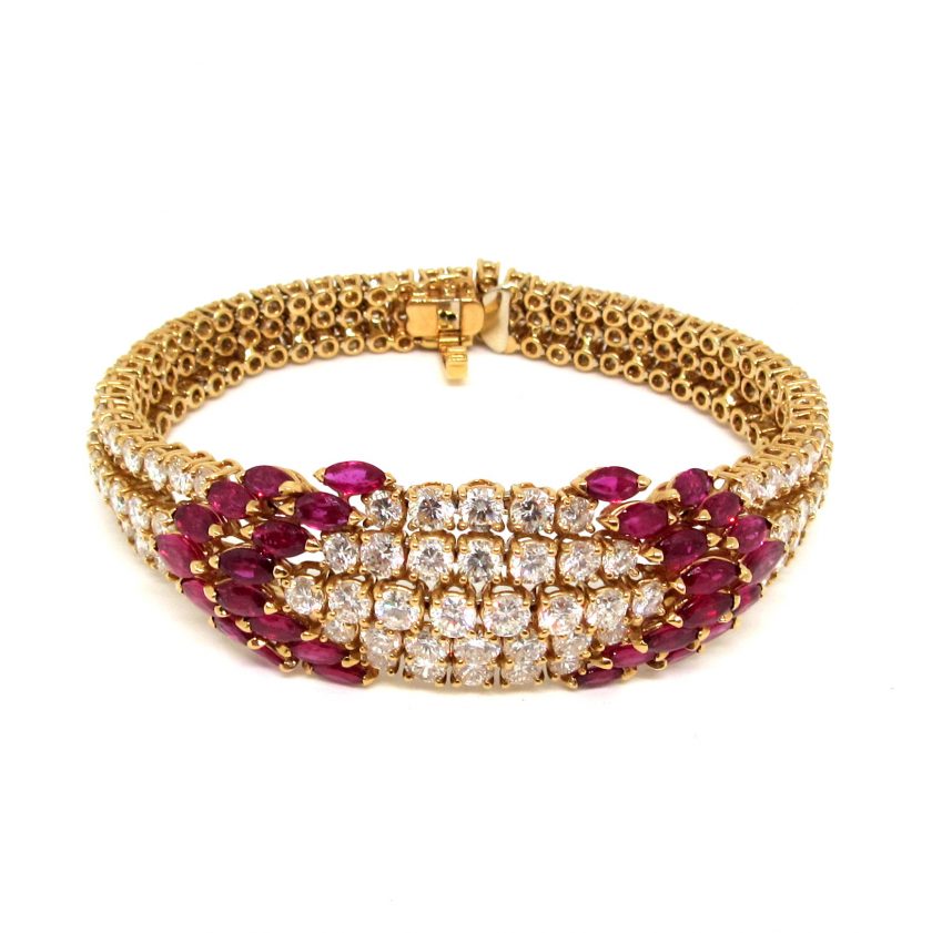 Pulsera Diamantes y Rubíes