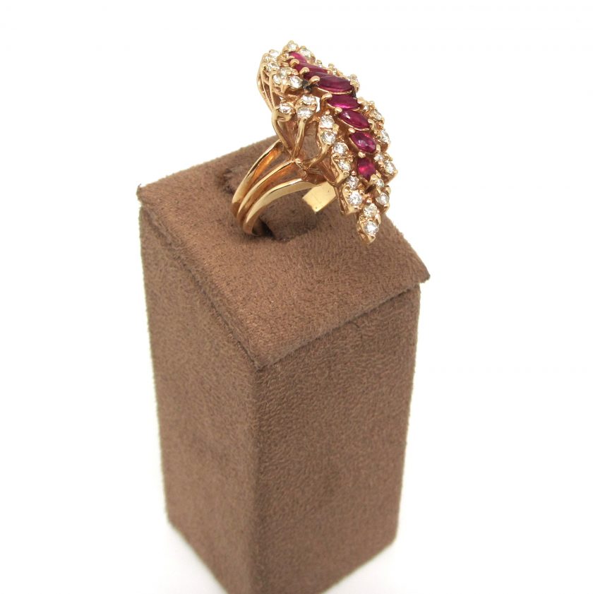 Sortija diamantes y rubíes - Image 3
