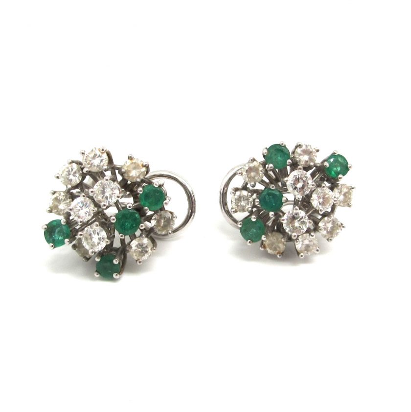 Pendientes Diamantes y esmeraldas