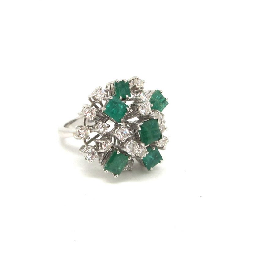 Sortija Esmeralda y diamantes