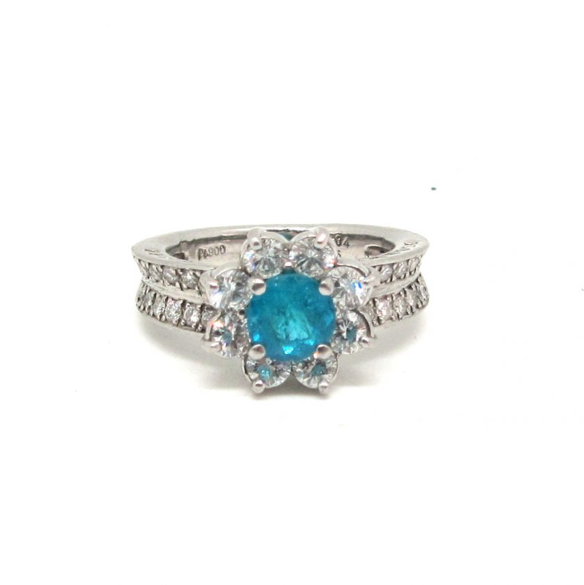 Sortija Turmalina y Diamantes
