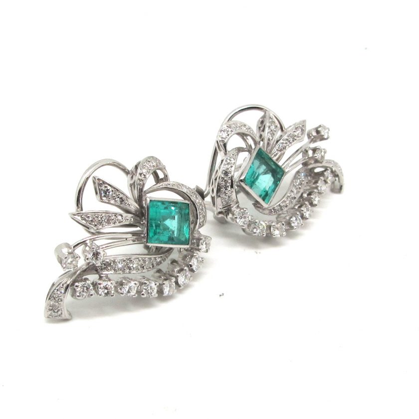 Pendientes Esmeralda y Diamantes - Image 3